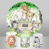 Safari Tiere Kreis Baby Dusche Hintergrund Für Party